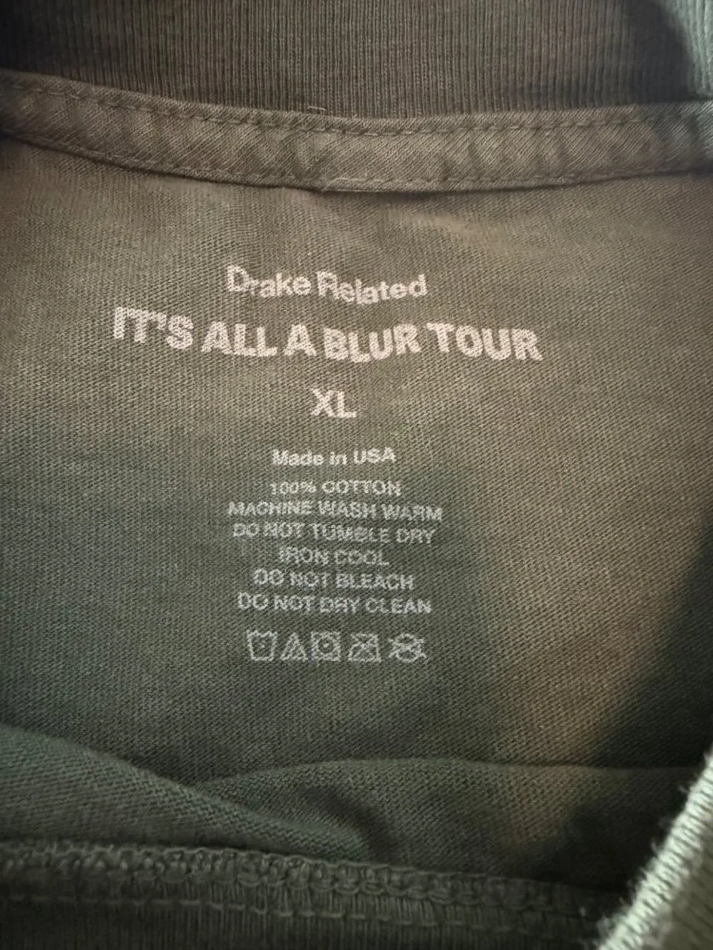 Drake Related Its All A Blur Tour T-Shirt XL Green Cotton Graphic Tee 2023